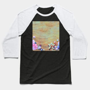 Summer Sand & Shells Expressionist Painting Baseball T-Shirt